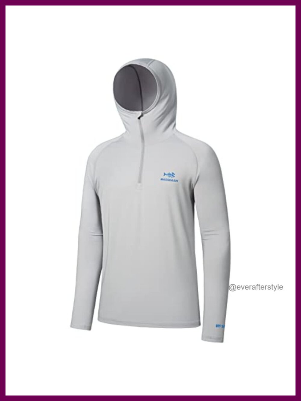 Men's UPF 50+ 1/4 Zip Fishing Hoodie Quick Dry Long Sleeve Sun Shirt